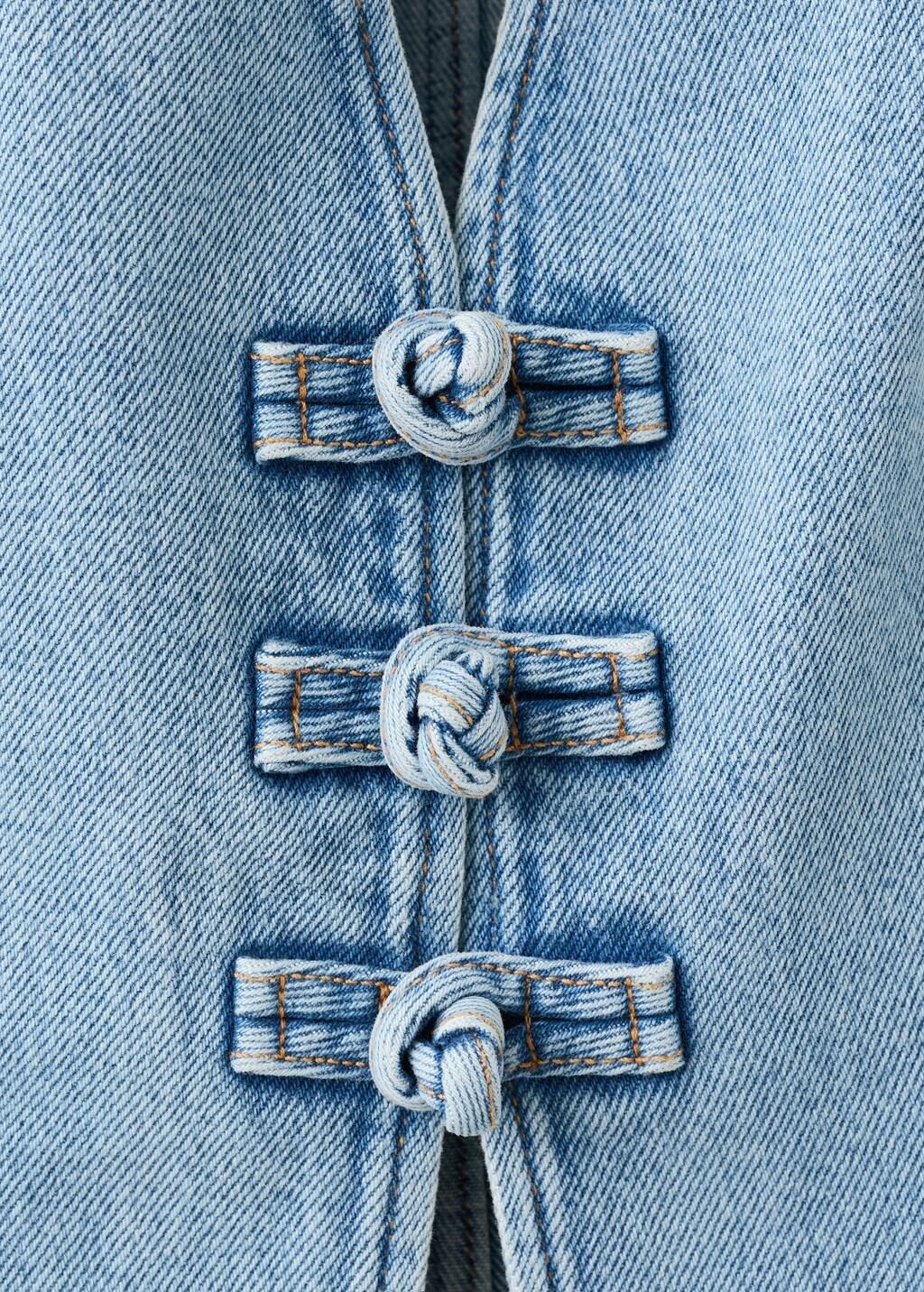 OPEN BLUE Toggle denim top with frogs, Open Blue, large image number 1