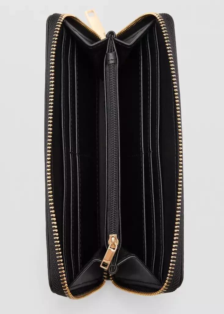 Black Large Shiny Croc-Effect Wallet, , medium