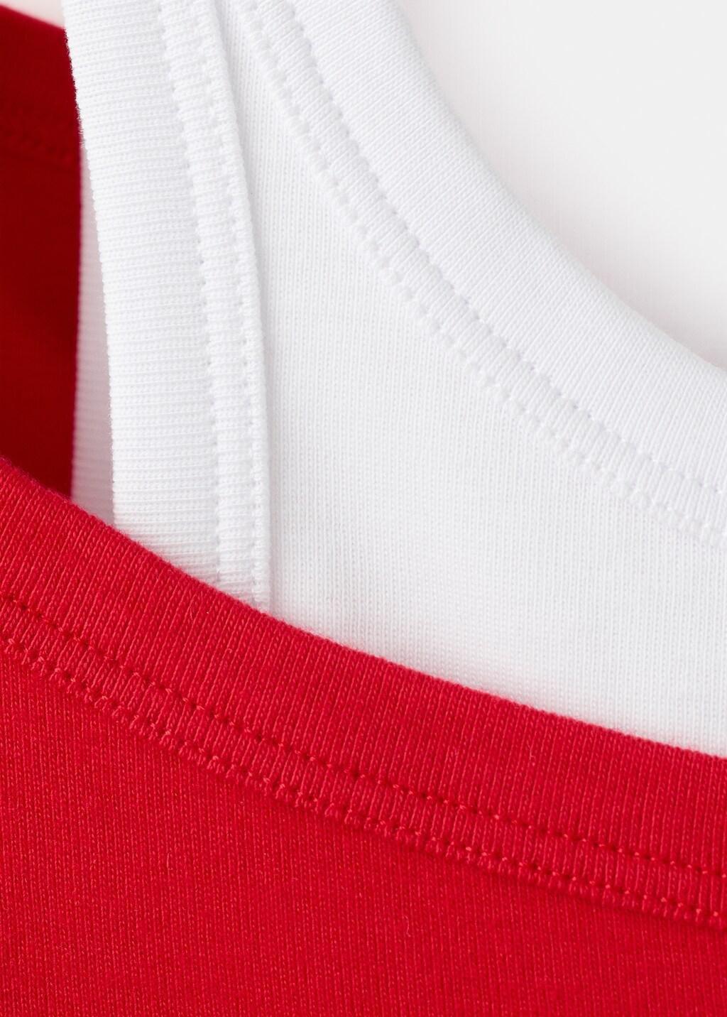 Red Two-Tone Contrast T-Shirt, Red, large image number 1