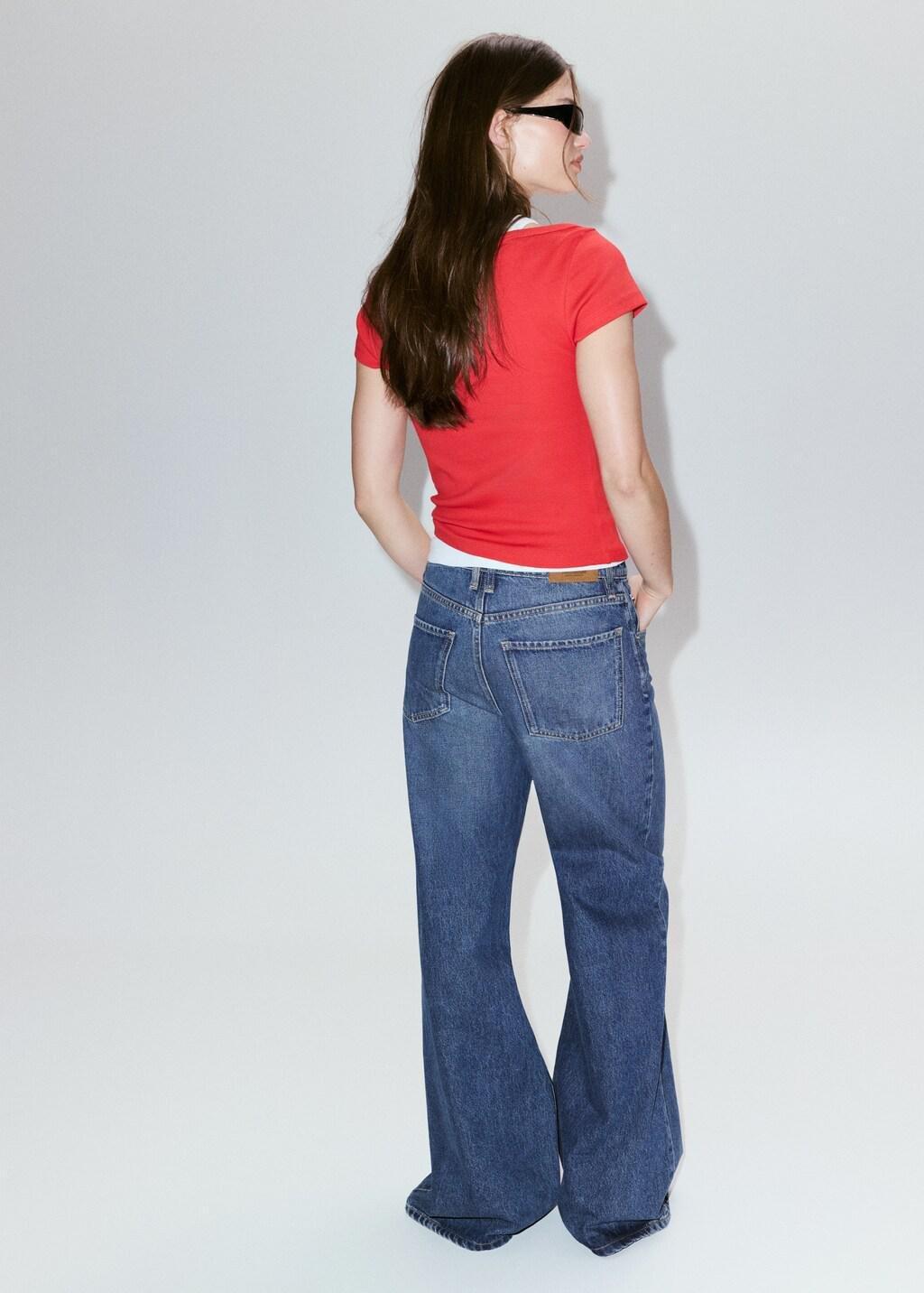 Red Two-Tone Contrast T-Shirt, Red, large image number 2