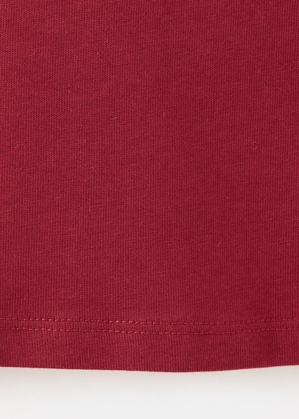 RED Cotton T-shirt with raised detail, Kids Girls, Dark Red, large image number 3
