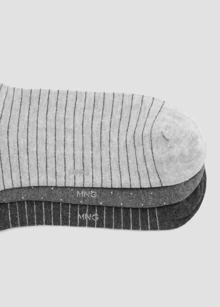 Grey Mixed Socks, Set Of 3, Grey, medium