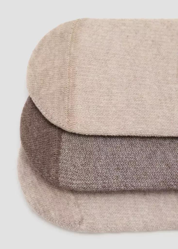 Brown Invisible Socks, Set Of 3, Light Pastel Brown, medium