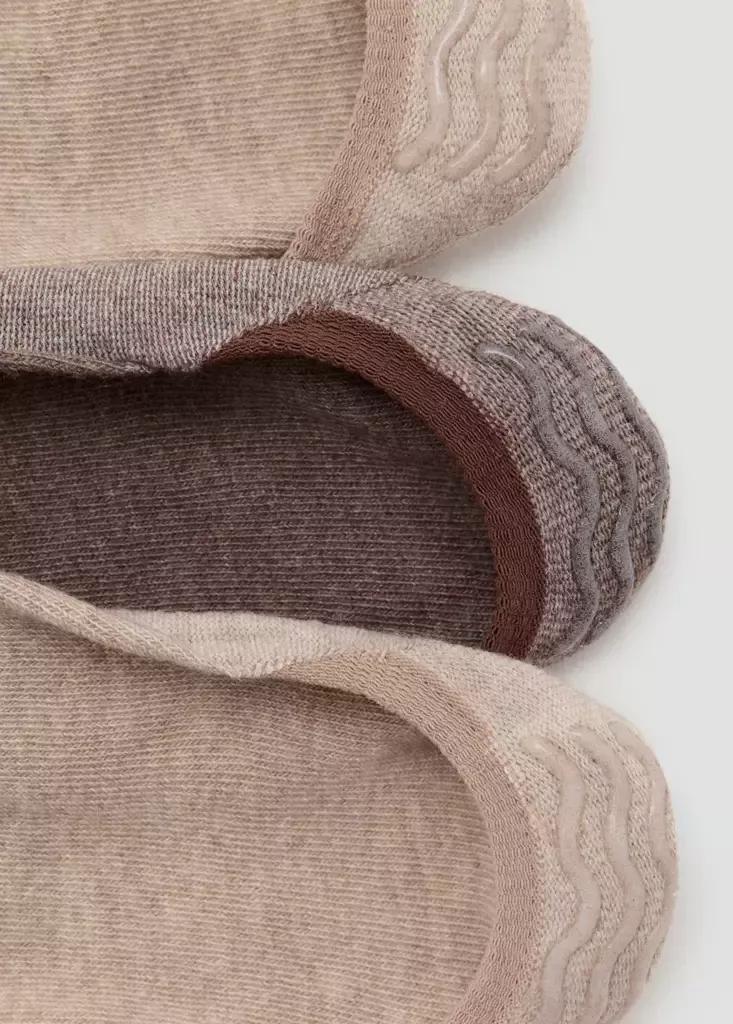Brown Invisible Socks, Set Of 3, Light Pastel Brown, medium