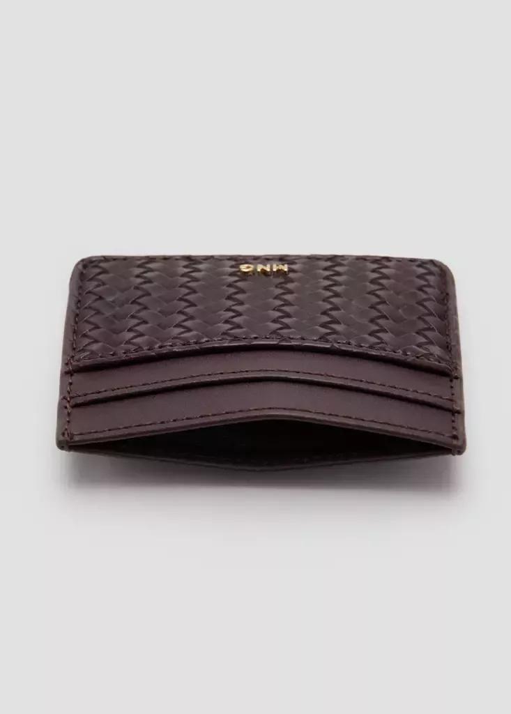 Brown Braided Cardholder, , large image number 3