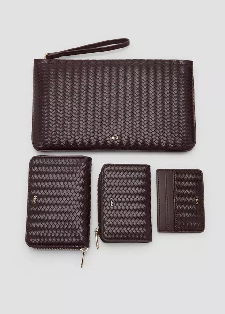 Brown Braided Cardholder, , large image number 4