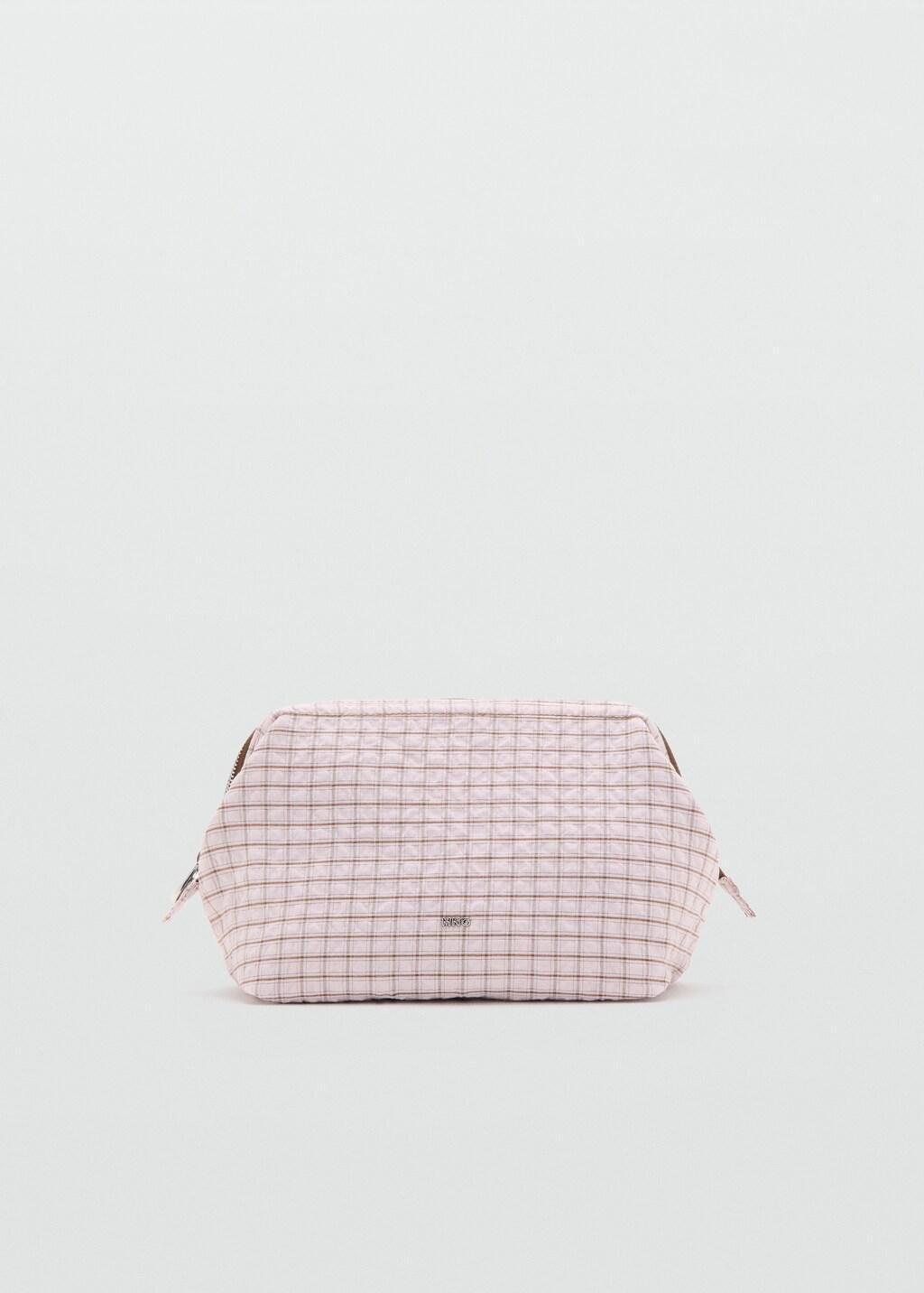 PINK Checked cotton wash bag, Pink, large image number 3
