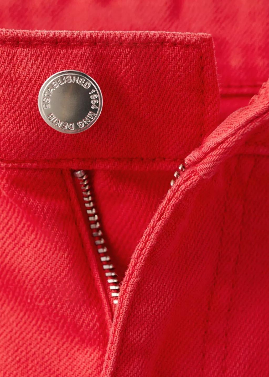 Red Low-Rise Wideleg Jeans, Red, large image number 1