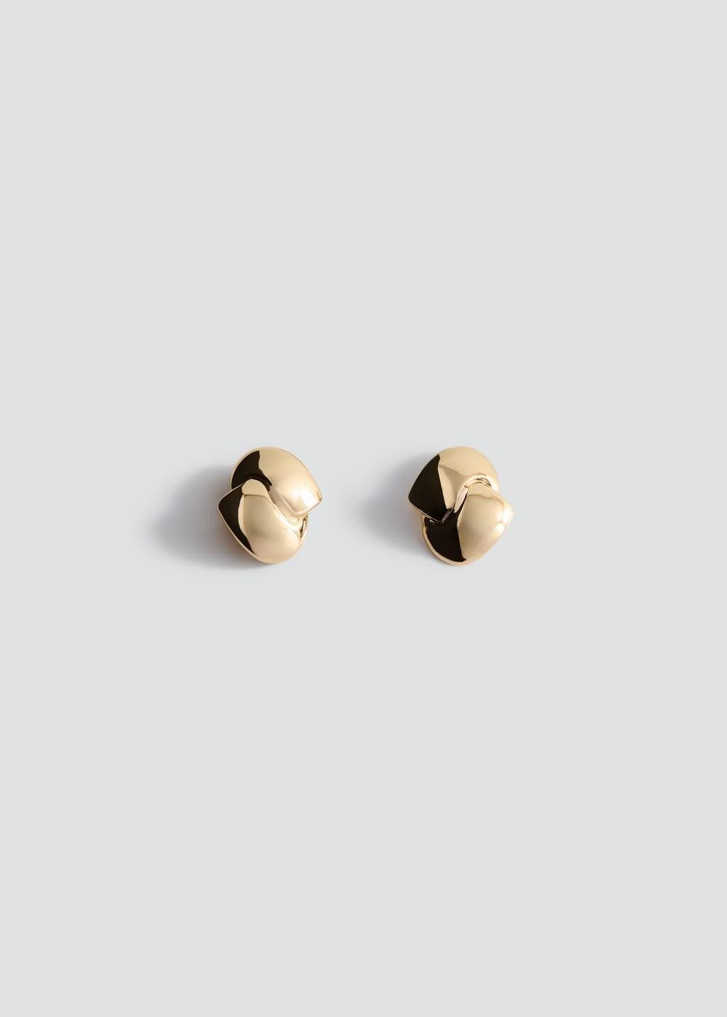 Gold Crossover Earrings, Gold, large image number 0