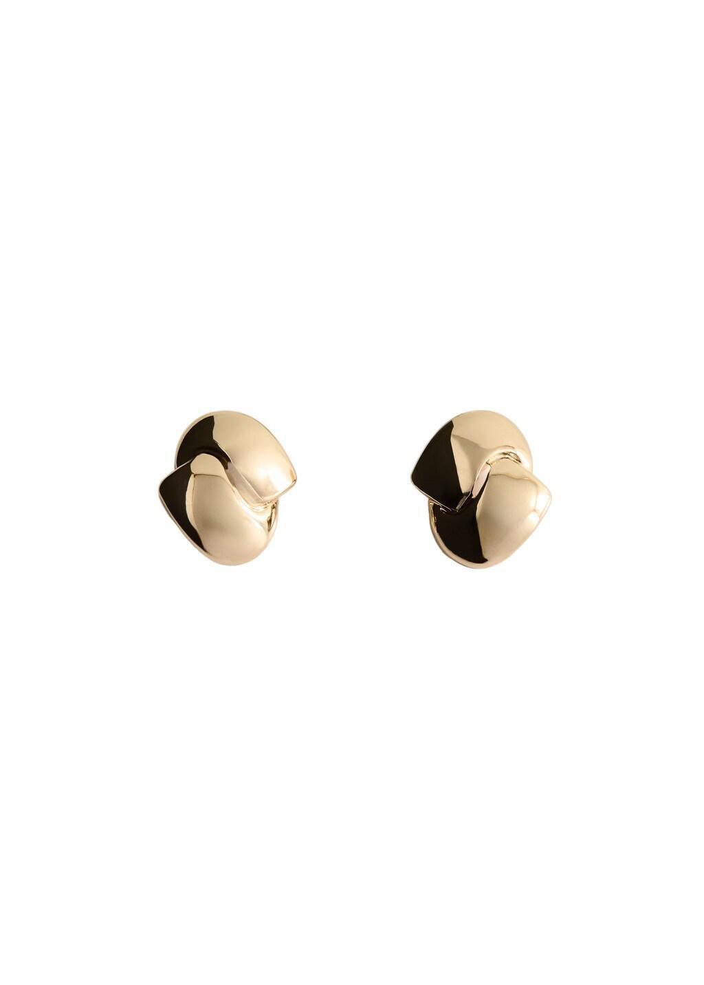 Gold Crossover Earrings, Gold, large image number 2