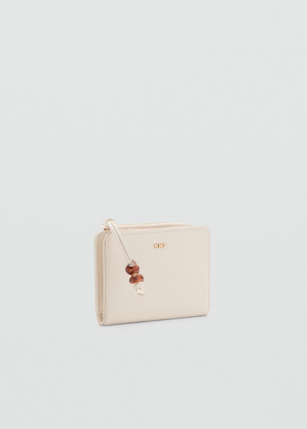 Beige Small Beaded Purse, Light Beige, large image number 0