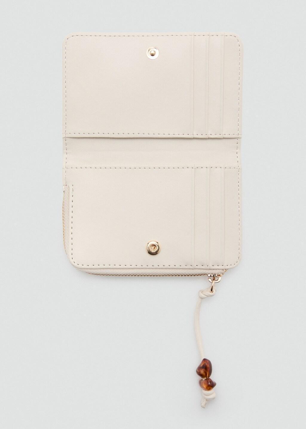 Beige Small Beaded Purse, Light Beige, large image number 1