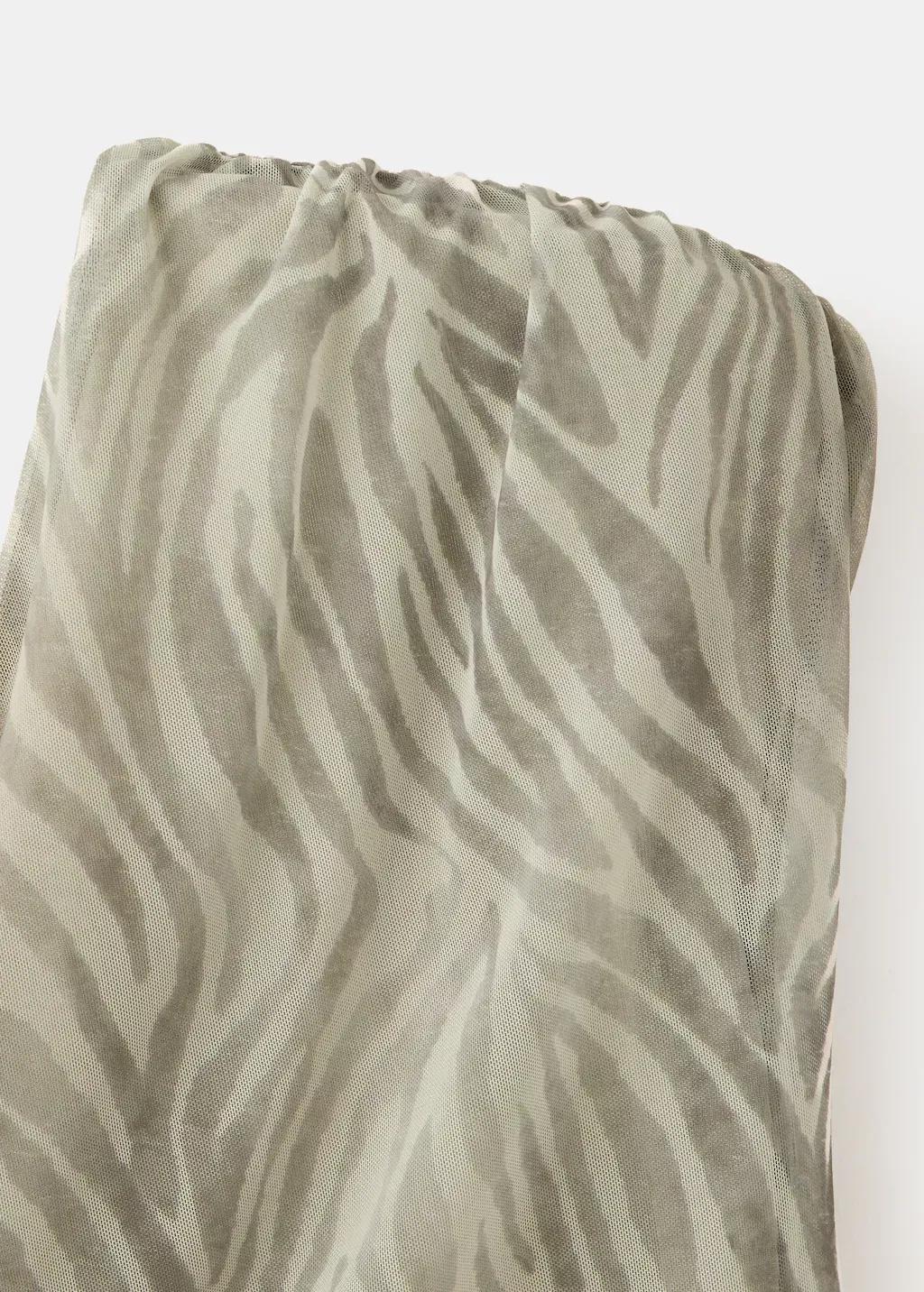 Grey Lt Pastel Asymmetrical Animal-Print Top, Light Pastel Grey, large image number 1