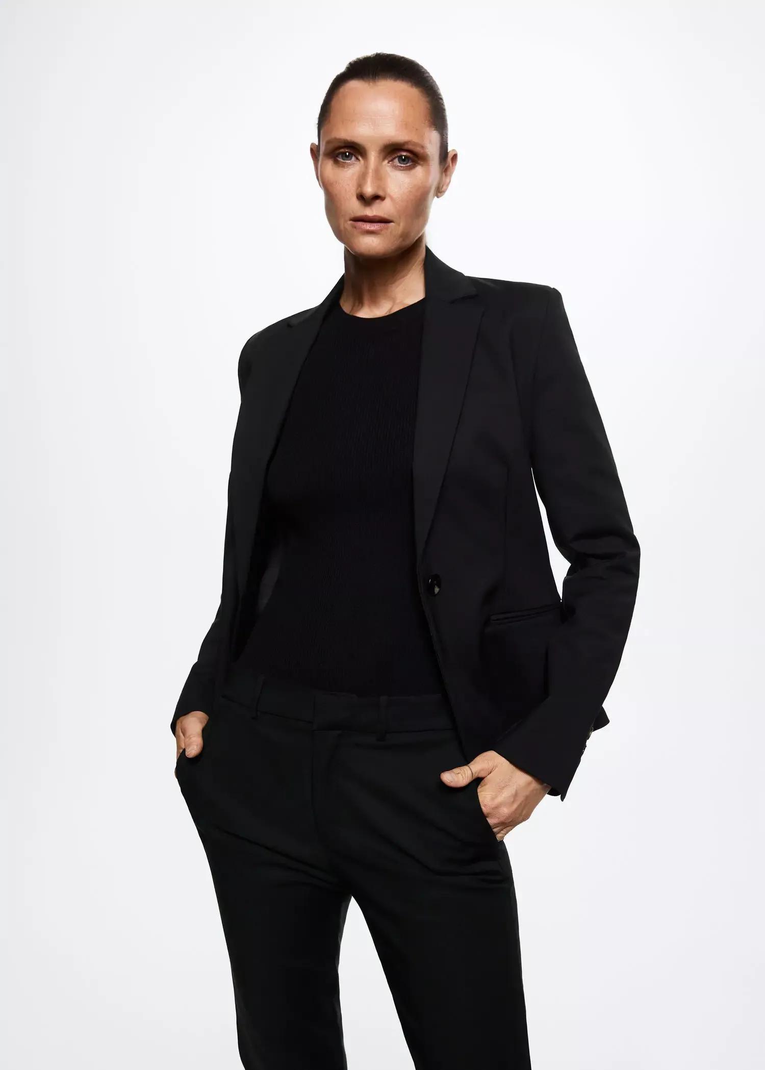 Black Suit Slim-Fit Trousers, , large image number 0