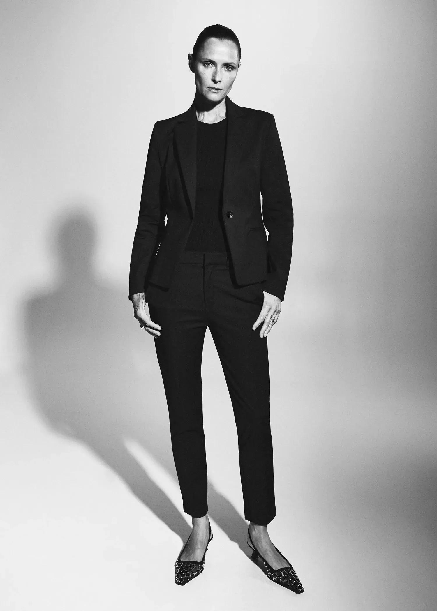 Black Suit Slim-Fit Trousers, , large image number 2