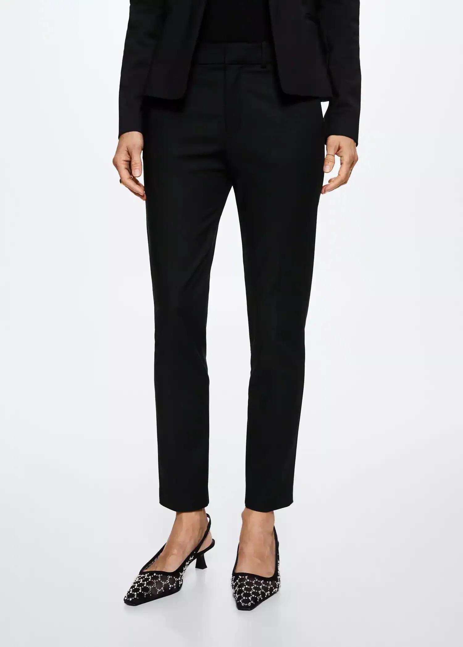 Black Suit Slim-Fit Trousers, , large image number 3