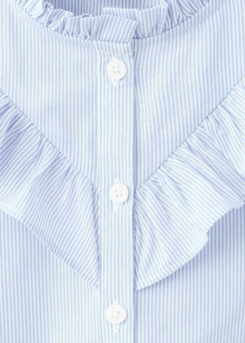 BLUE Ruffled cotton shirt, Kids Girl, Medium Blue, large image number 1