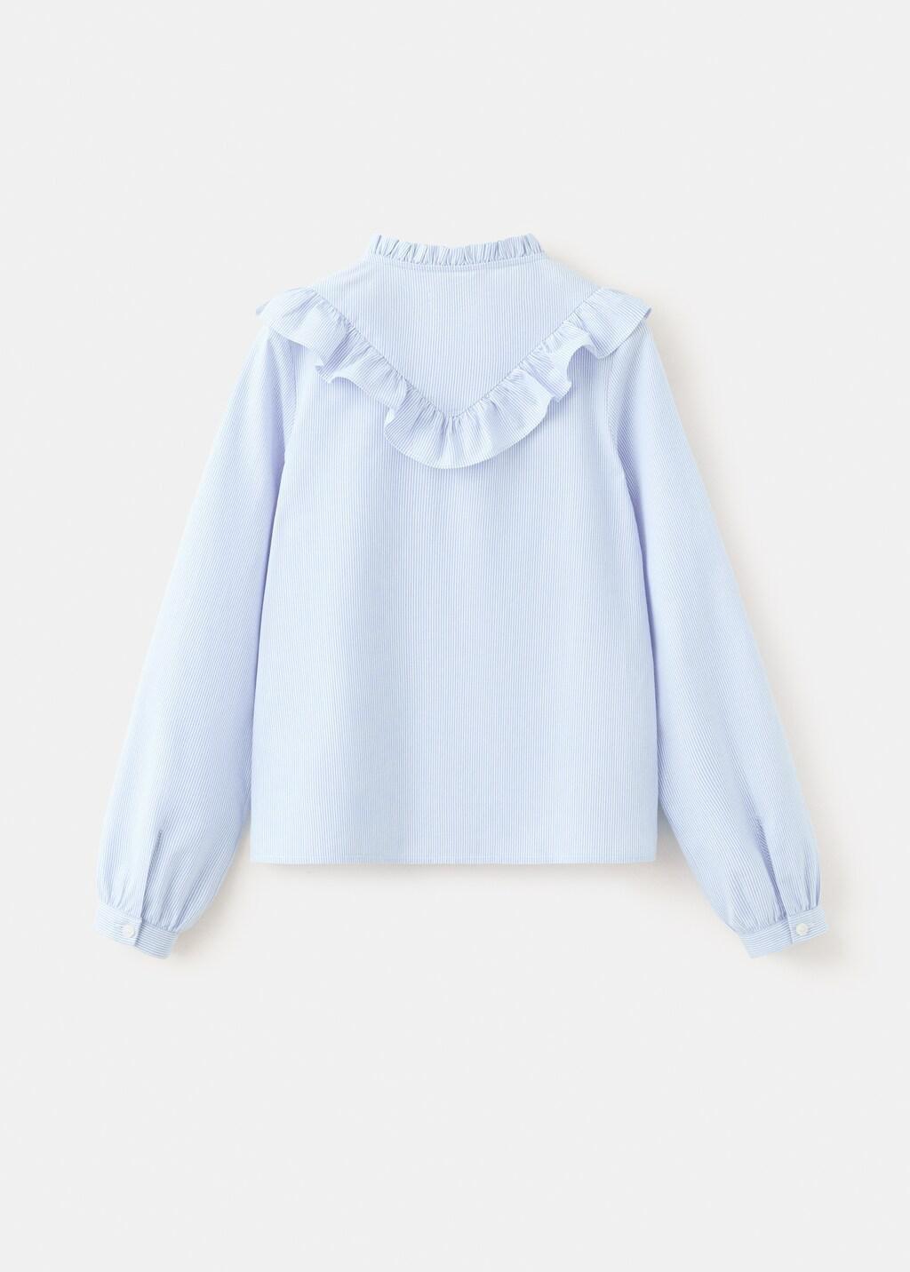 BLUE Ruffled cotton shirt, Kids Girl, Medium Blue, large image number 3