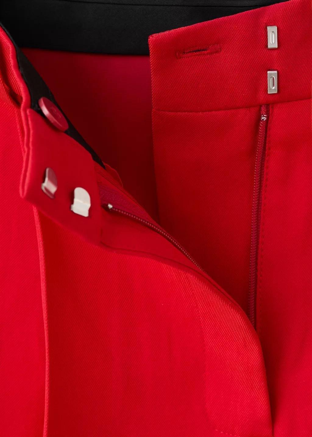 Red Straight Mid-Rise Bermuda Shorts, Red, large image number 2