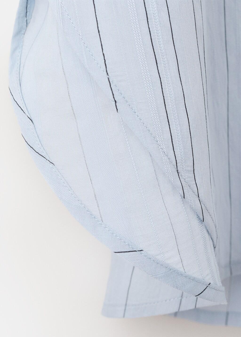 Blue Oversize Striped Shirt, Medium Blue, large image number 1