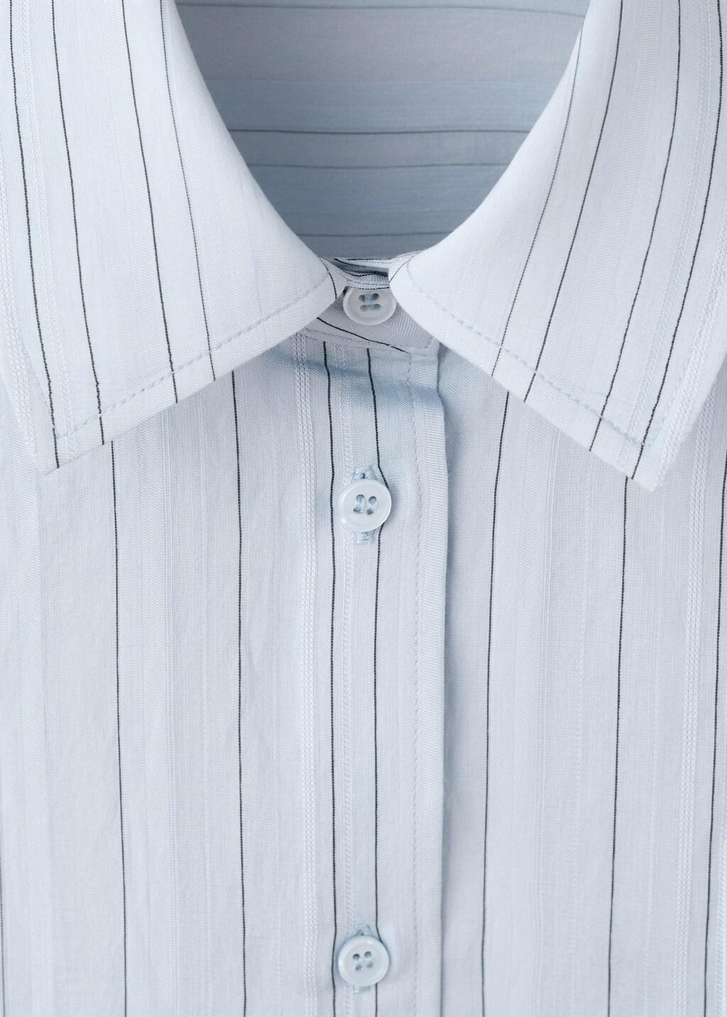 Blue Oversize Striped Shirt, Medium Blue, large image number 2