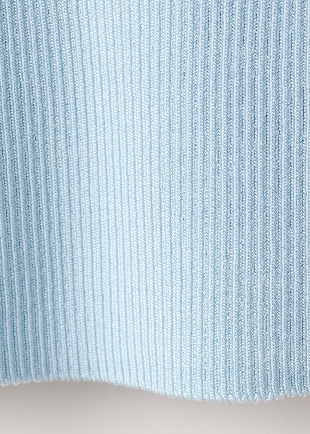 Blue Lt Pastel Fitted Ribbed Top, Light-Pastel Blue, large image number 2