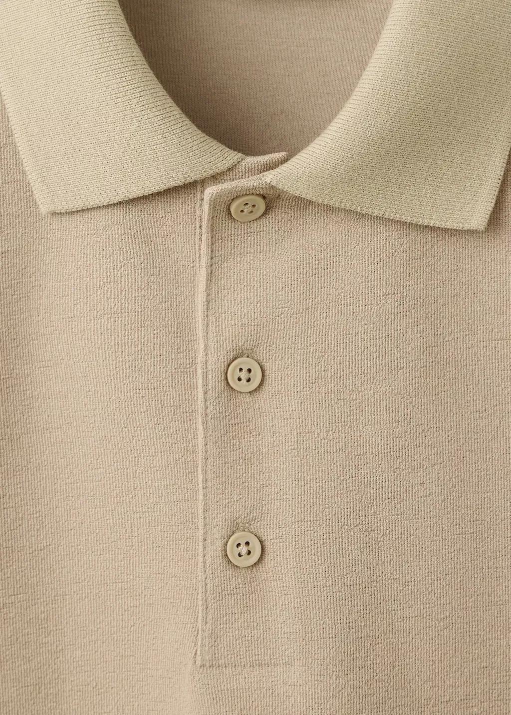 BEIGE Textured cotton blend polo, Men, Light Beige, medium