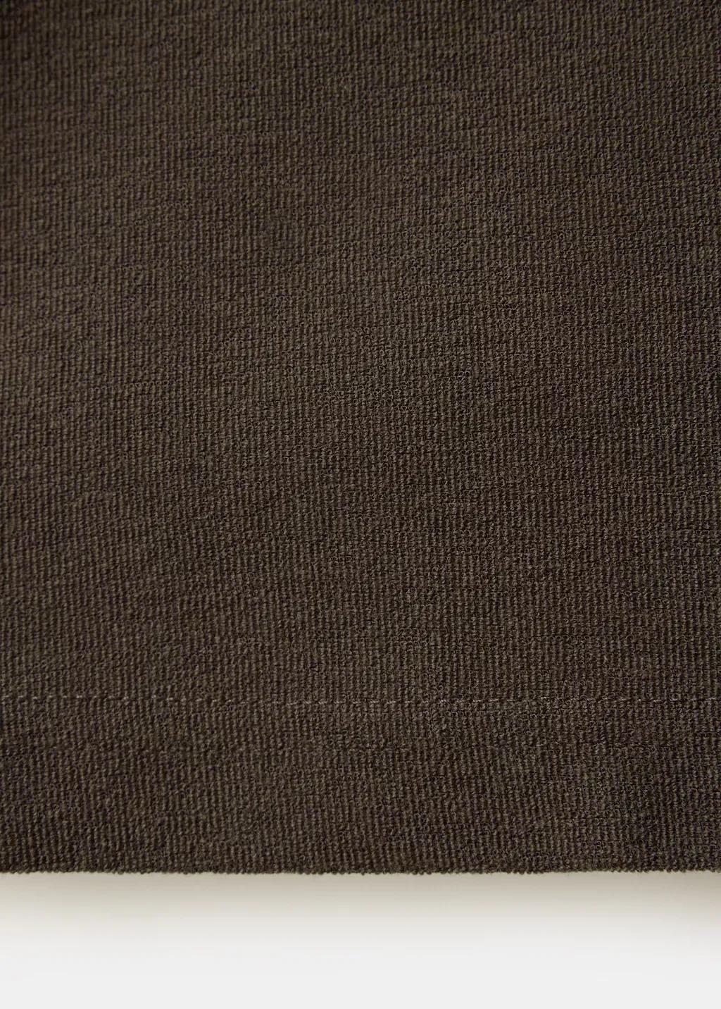 Brown Textured Cotton Blend Polo, Brown, medium