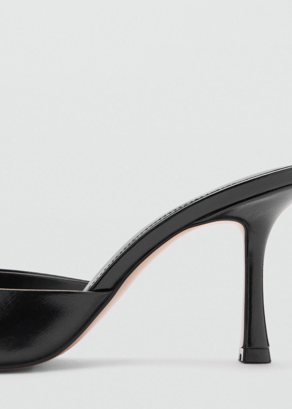 Black Pointed Heel Sandals, Black, medium