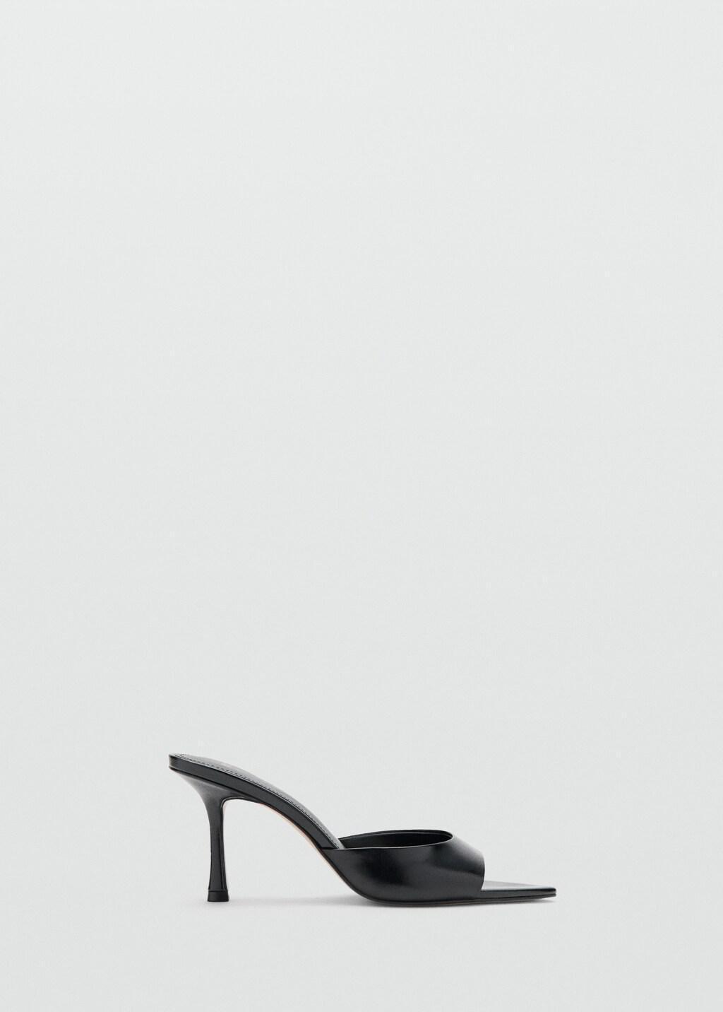 Black Pointed Heel Sandals, Black, large image number 3