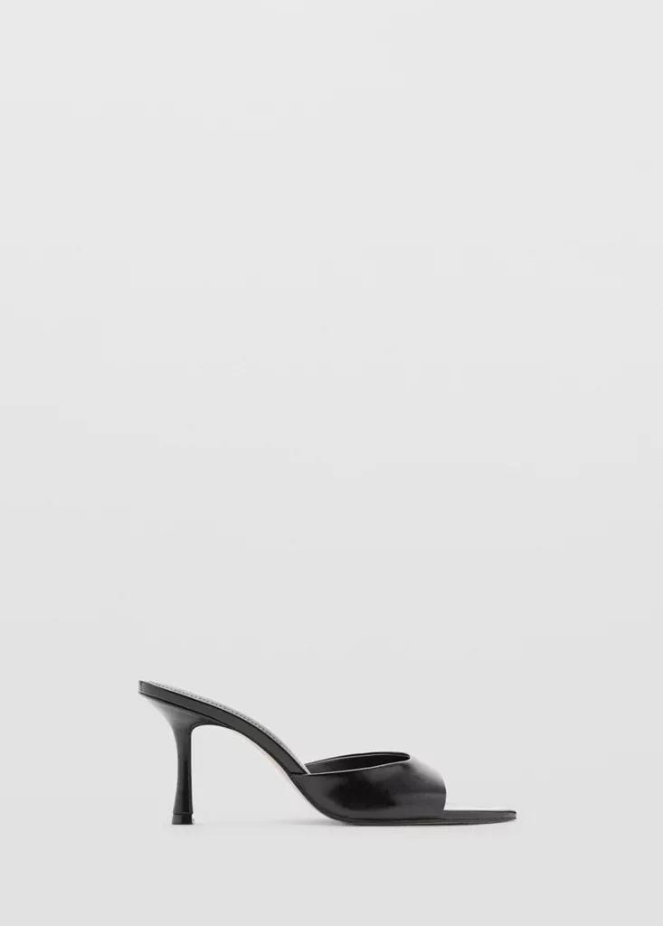 Black Pointed Heel Sandals, Black, large image number 4