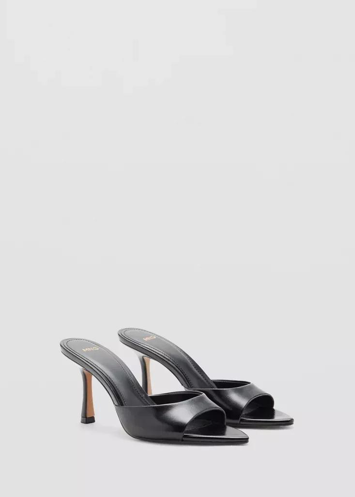 Black Pointed Heel Sandals, Black, large image number 5