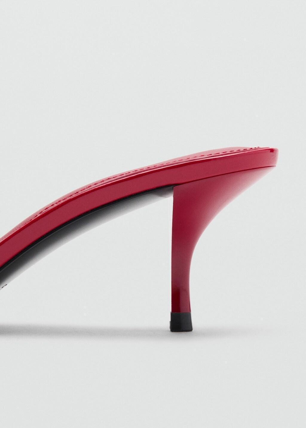 Red Patent Leather High-Heeled Sandals, Red, medium