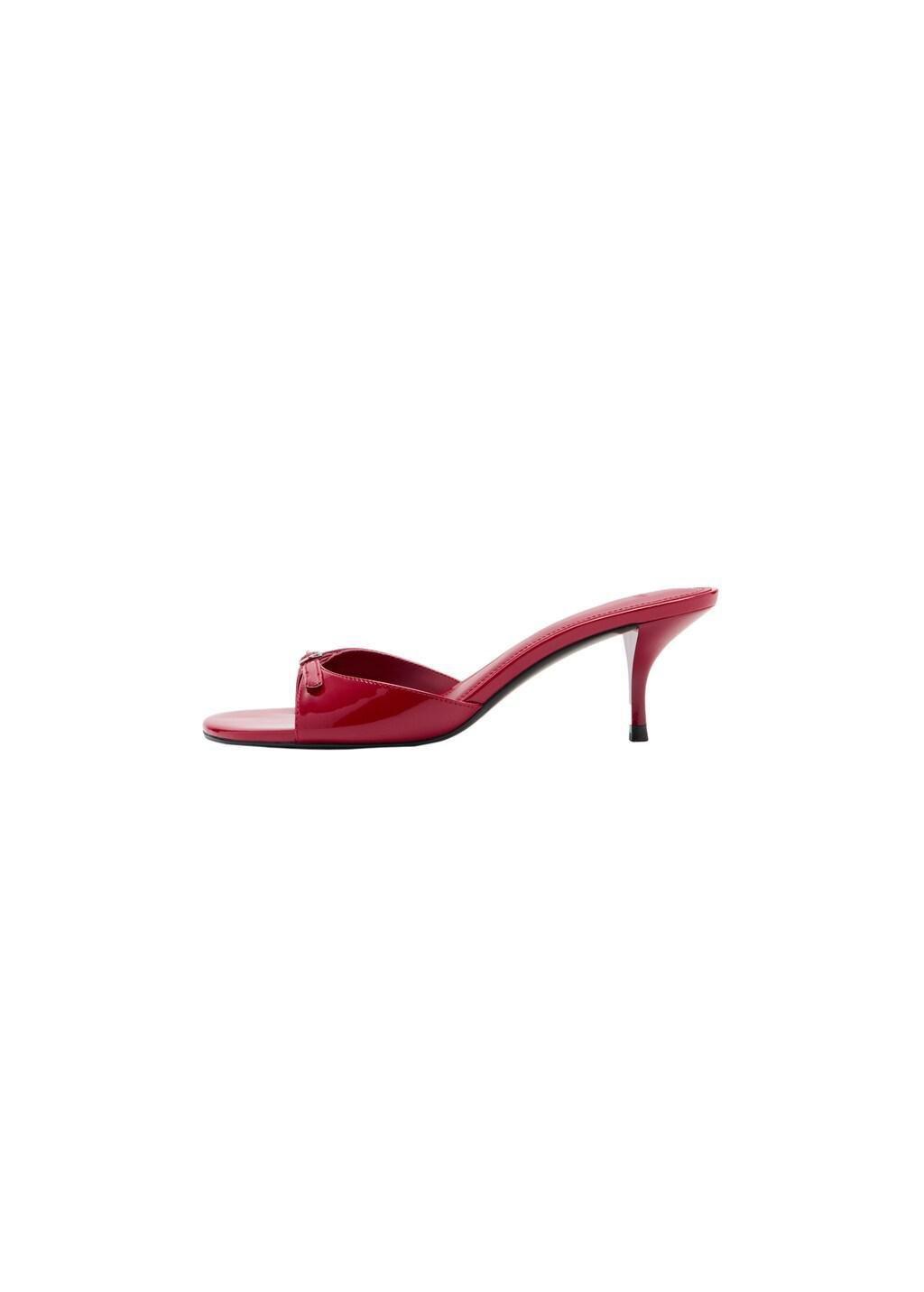 Red Patent Leather High-Heeled Sandals, Red, medium