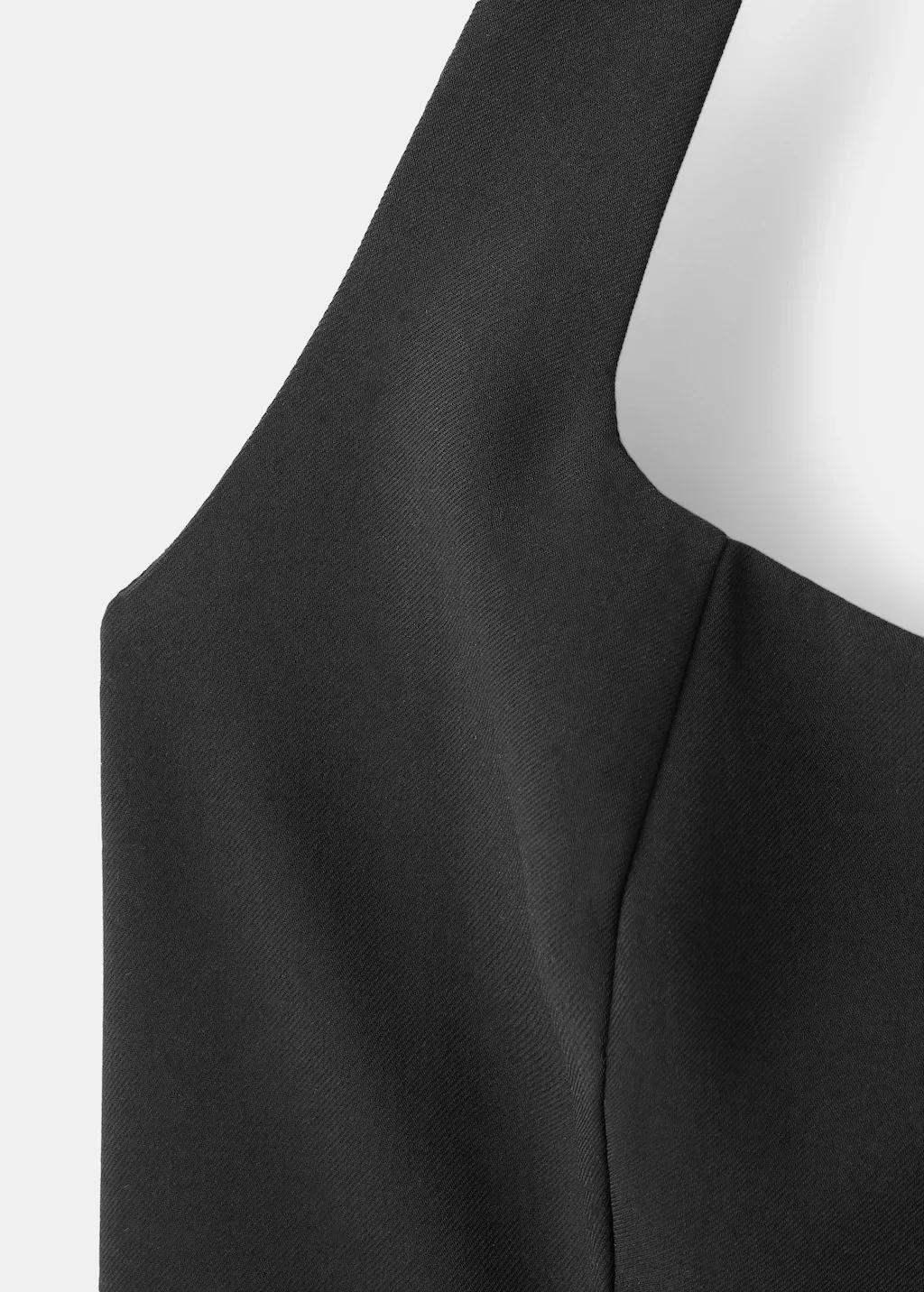 Black Halter-Neck Jumpsuit With Belt, Black, large image number 2