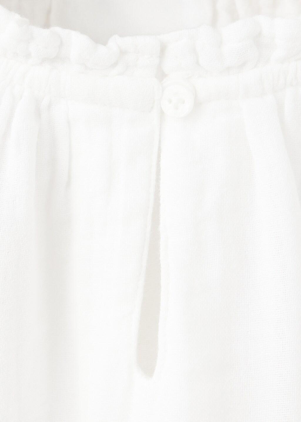 White Cotton Blouse With Broderie Anglaise Embroidery, Kids Girl, White, large image number 1