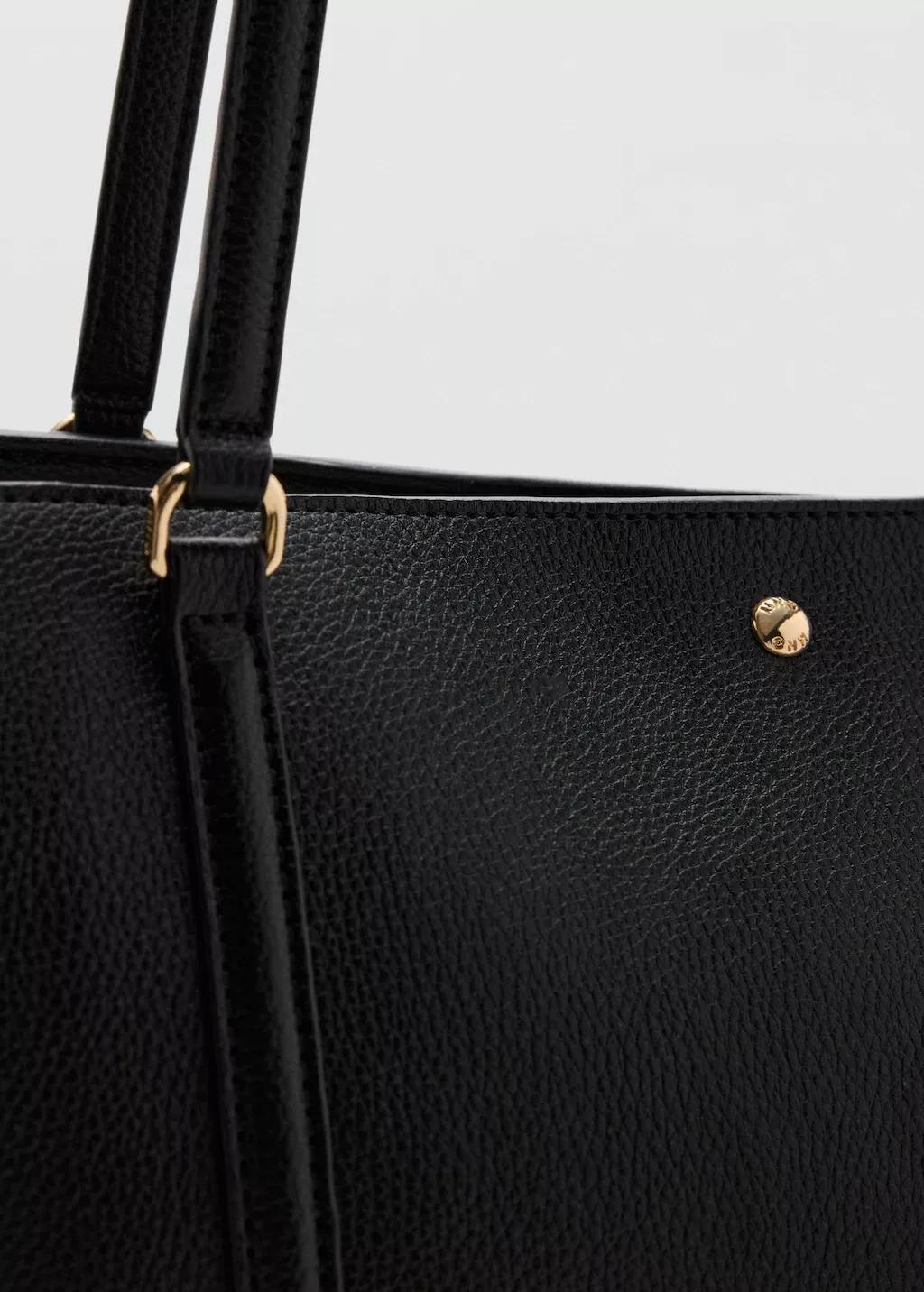 Black Shopper Bag With Double Handle, Black, medium