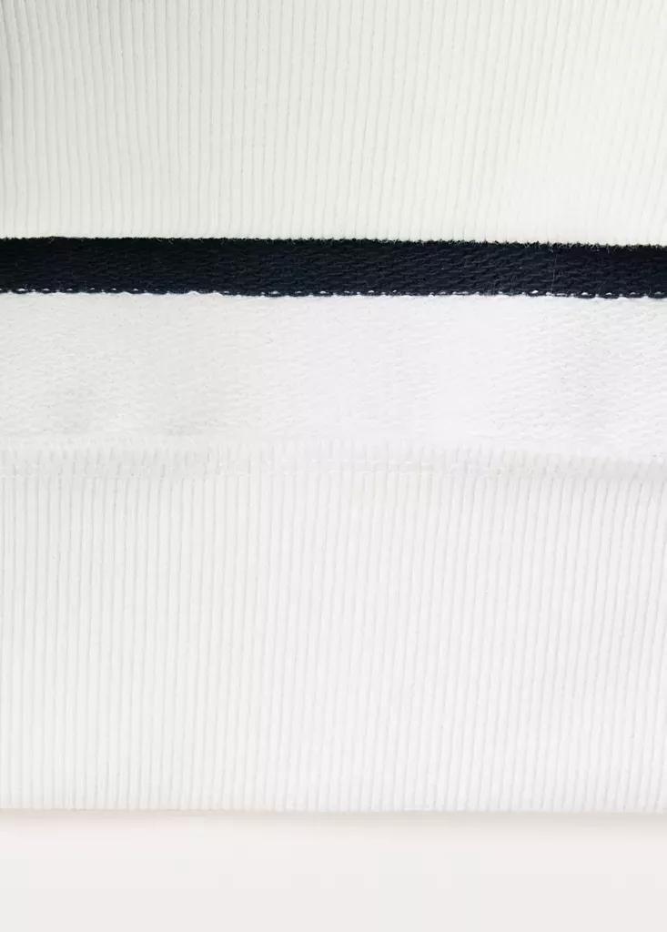 Navy Striped Sweatshirt With Printed Phrase, Kids Girls, Navy, large image number 3