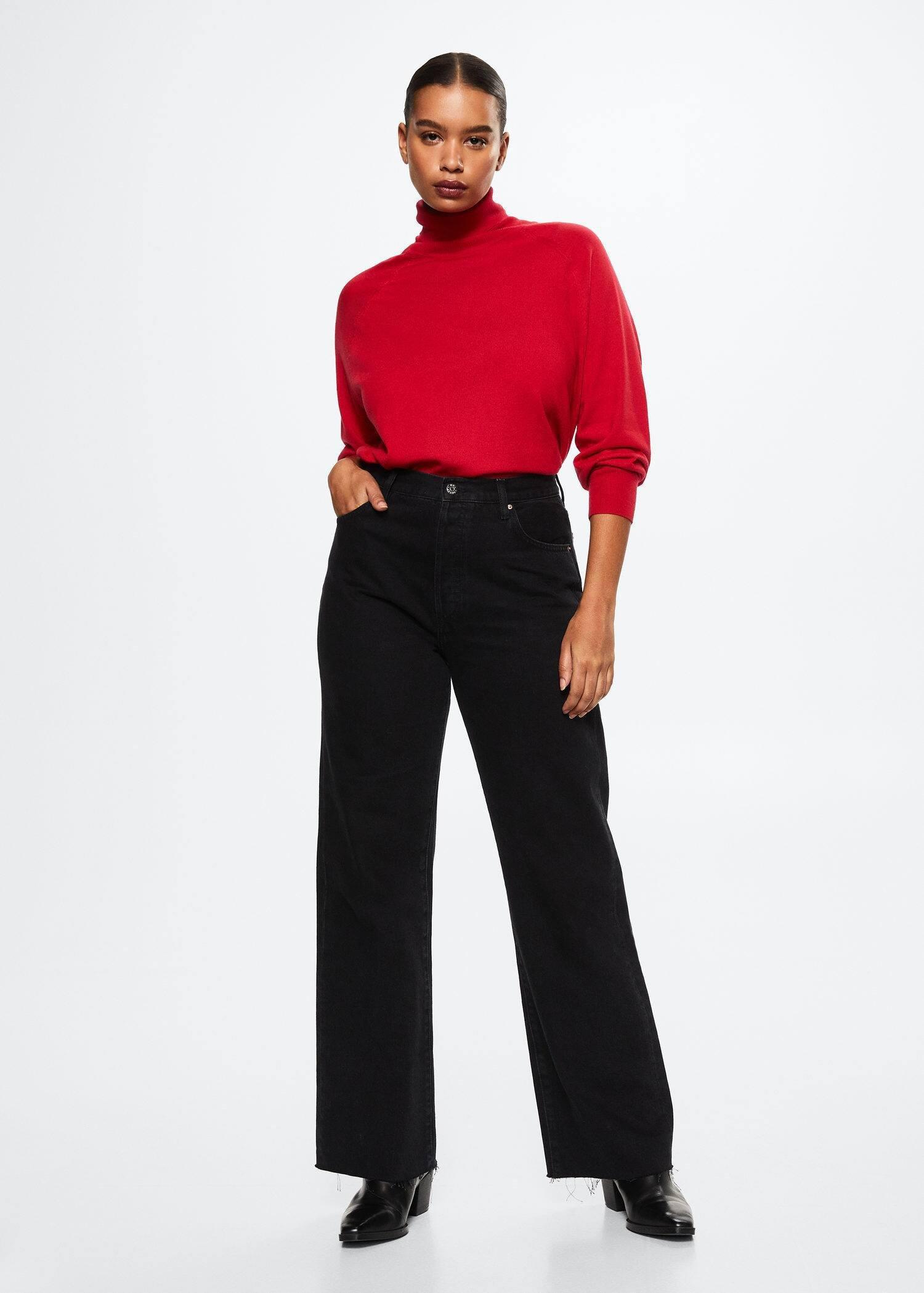 Red Turtleneck Knitted Sweater, , large image number 1