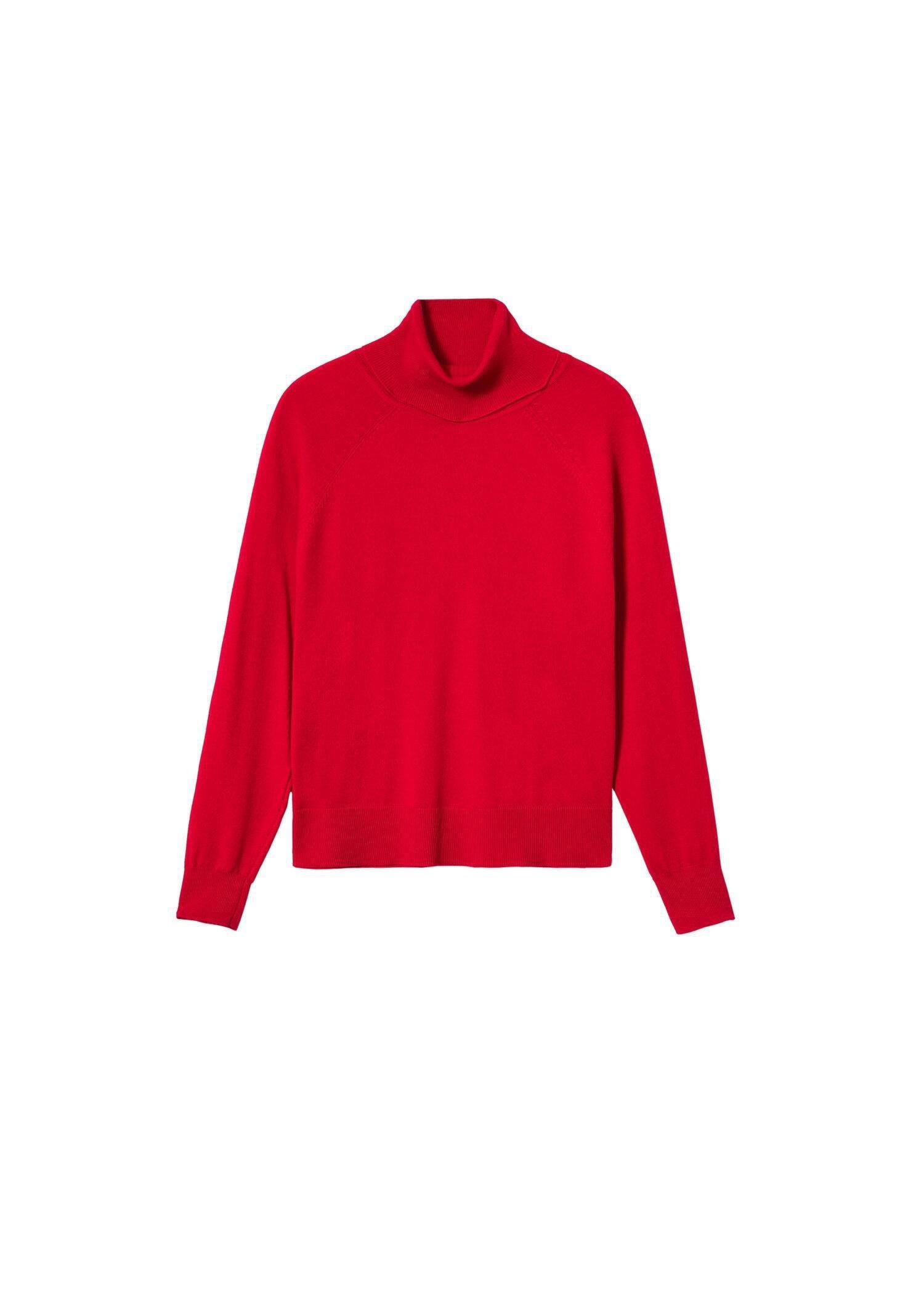 Red Turtleneck Knitted Sweater, , large image number 5