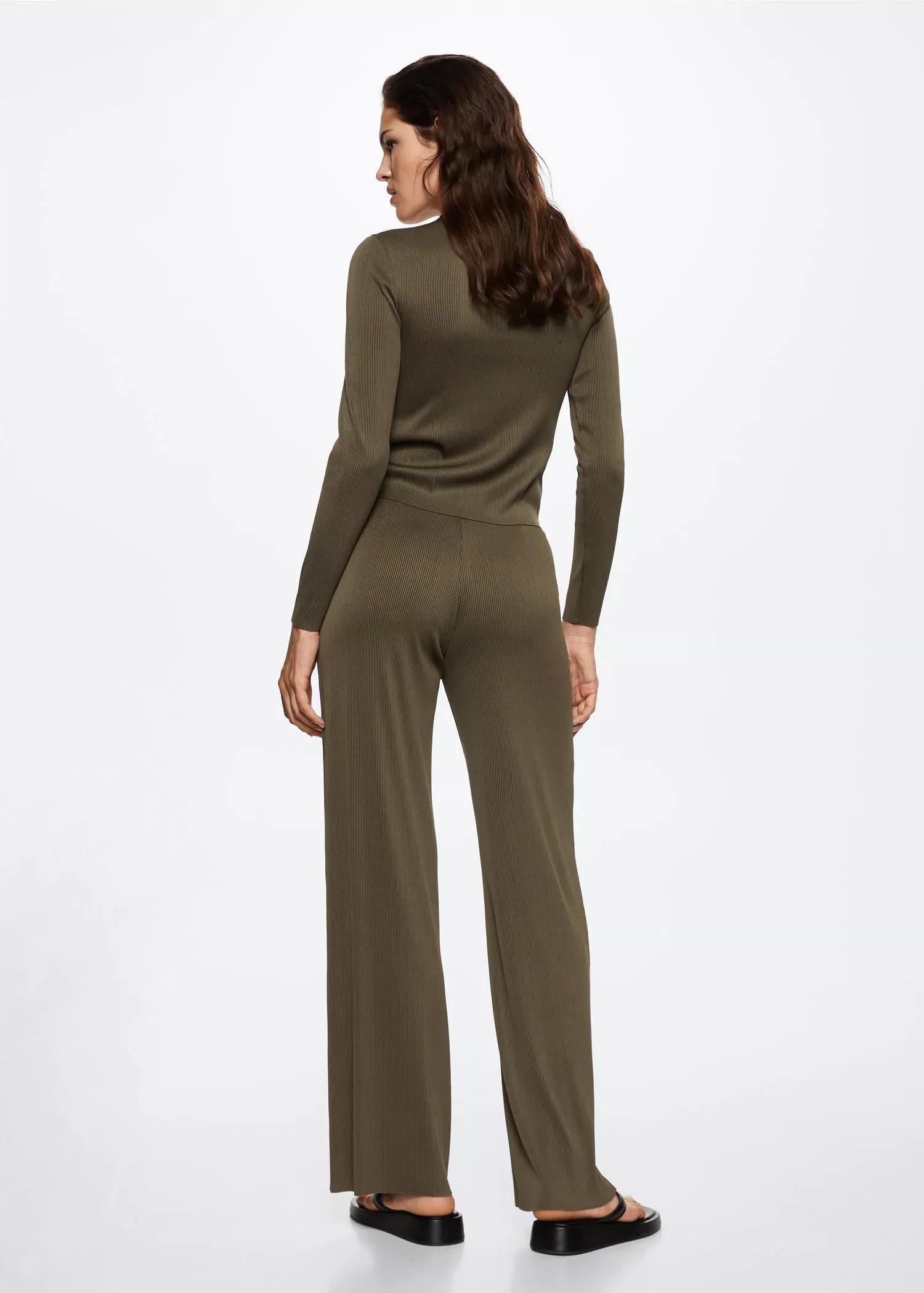 beige - khaki Pleated palazzo trousers, , large image number 4