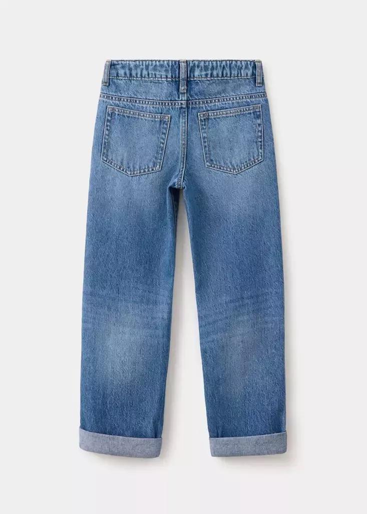 Blue Regular Fit Jeans With Rolled-Up Hem, Kids Boys, Open Blue, medium