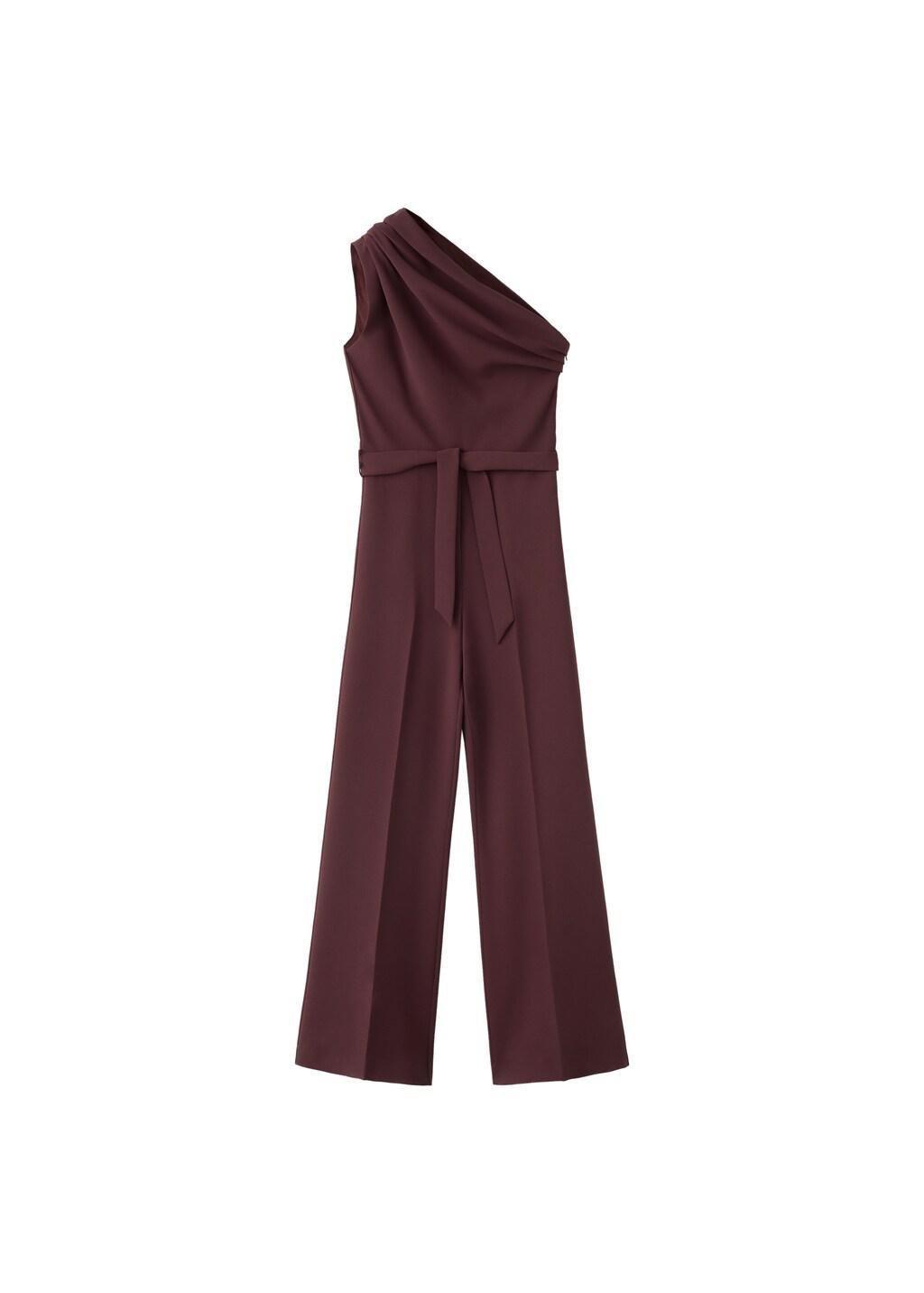 MEDIUM PURPLE Asymmetric belt jumpsuit, Medium Purple, large image number 4