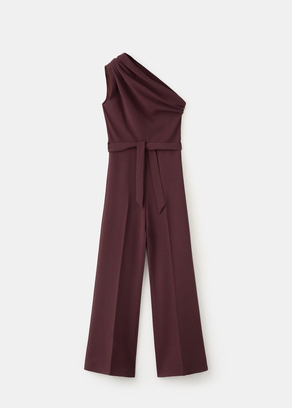 MEDIUM PURPLE Asymmetric belt jumpsuit, Medium Purple, large image number 5