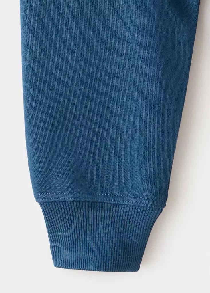 Blue Cotton Sweatshirt With Phrase, Kids Boys, Medium Blue, large image number 3