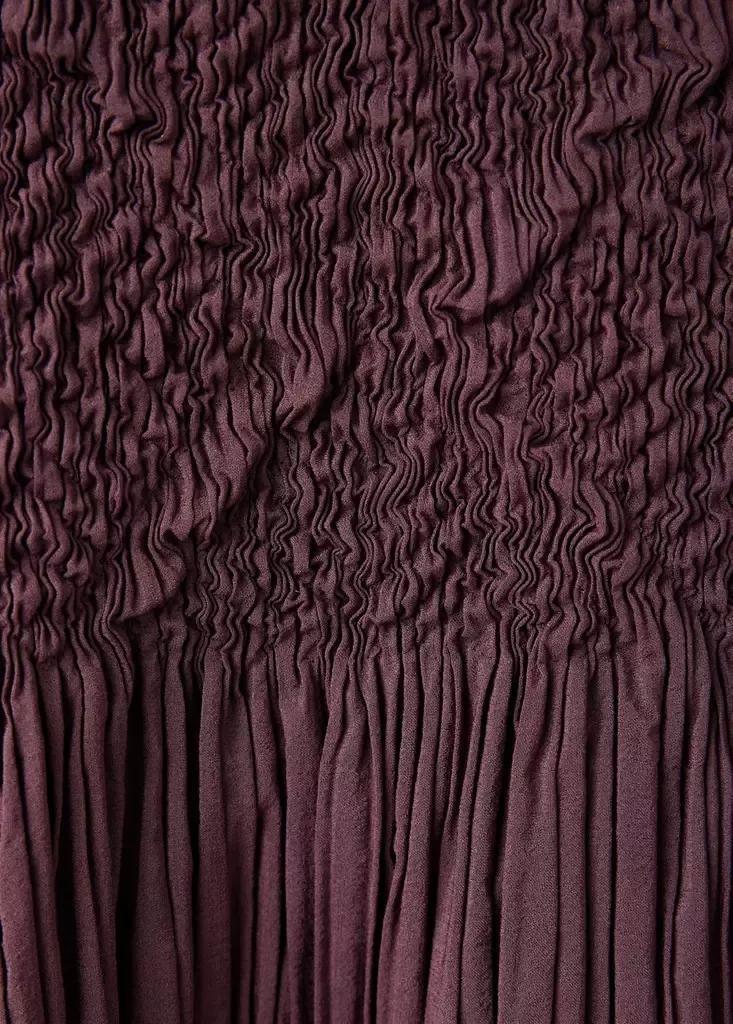 Red A-Line Dress With Combined Texture, Dark Red, large image number 1