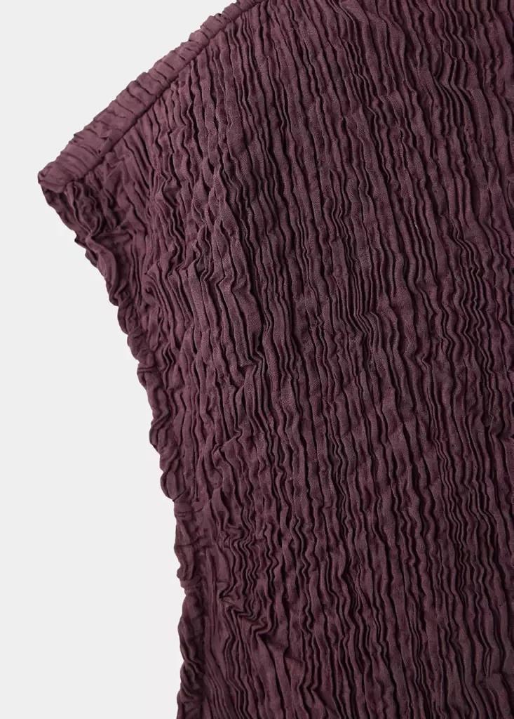 Red A-Line Dress With Combined Texture, Dark Red, medium