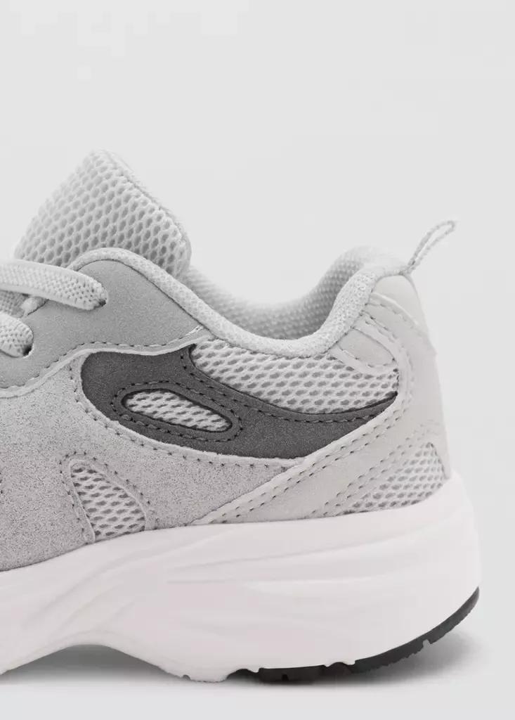 Grey Mixed Trainers With Elastic Lace, Baby Boys, Grey, medium