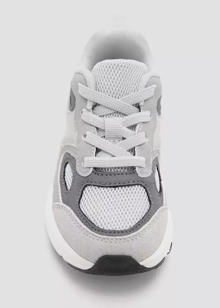 Grey Mixed Trainers With Elastic Lace, Baby Boys, Grey, large image number 3