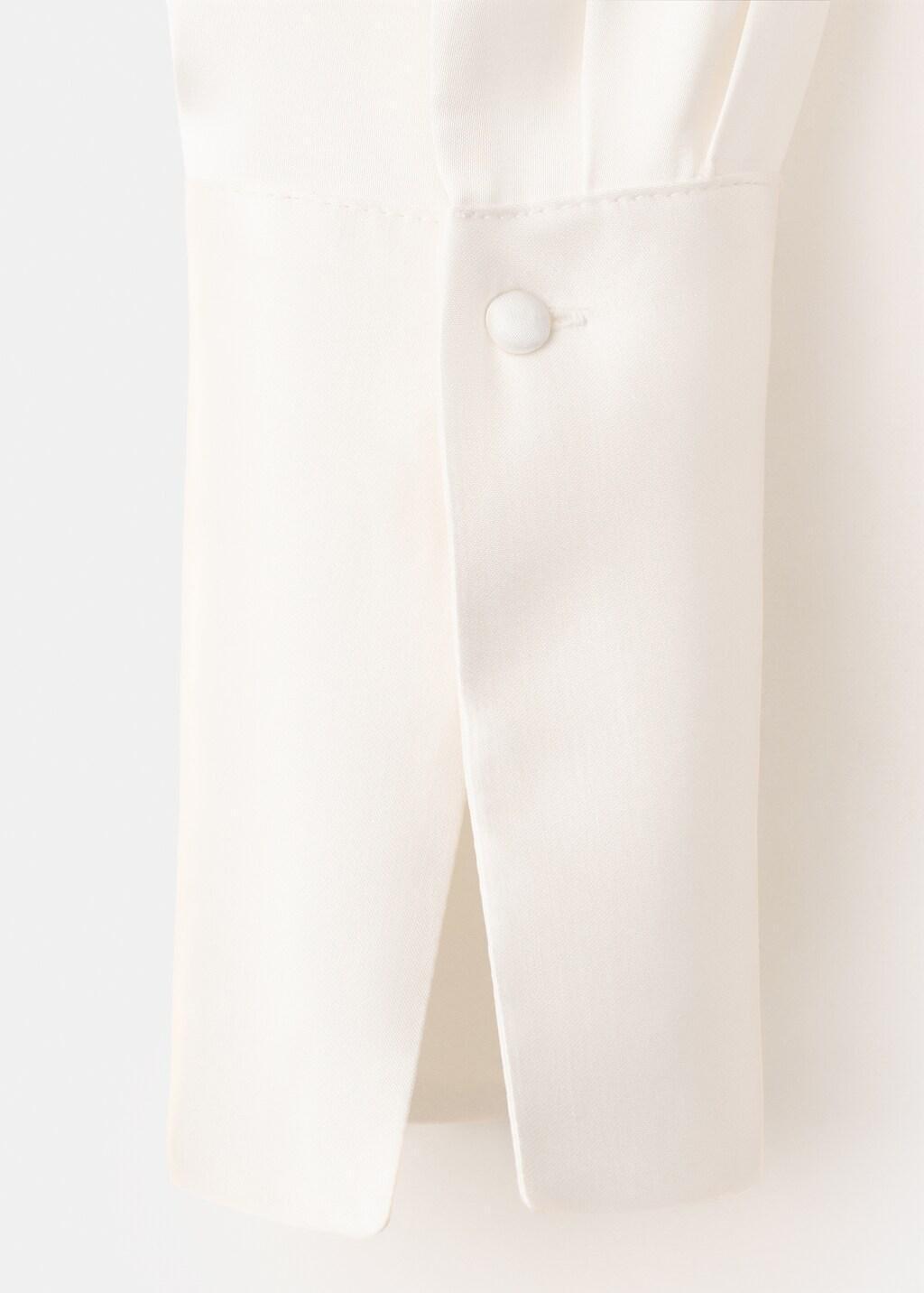 WHITE Asymmetrical satin dress, Natural White, large image number 4